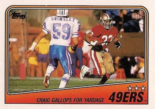 #37 49ers Team Leaders - Roger Craig - San Francisco 49ers - 1988 Topps Football