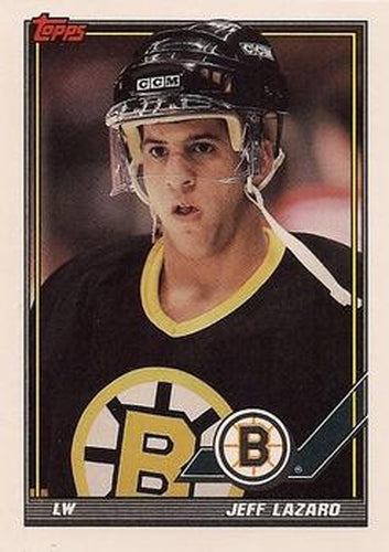 #380 Jeff Lazaro - Boston Bruins - 1991-92 Topps Hockey