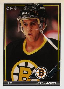 #380 Jeff Lazaro - Boston Bruins - 1991-92 O-Pee-Chee Hockey