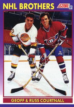 #380 Geoff Courtnall / Russ Courtnall NHL Brothers - Vancouver Canucks / Montreal Canadiens - 1991-92 Score American Hockey