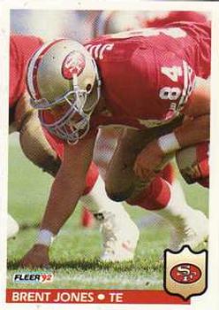 #380 Brent Jones - San Francisco 49ers - 1992 Fleer Football