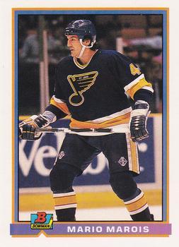 #380 Mario Marois - St. Louis Blues - 1991-92 Bowman Hockey