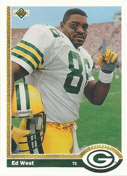 #380 Ed West - Green Bay Packers - 1991 Upper Deck Football