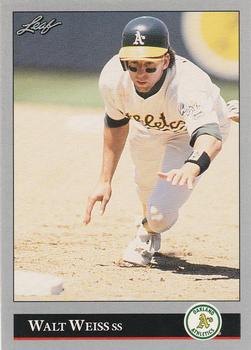 #380 Walt Weiss - Oakland Athletics - 1992 Leaf Baseball
