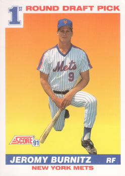 #380 Jeromy Burnitz - New York Mets - 1991 Score Baseball
