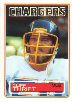 #380 Cliff Thrift - San Diego Chargers - 1983 Topps Football