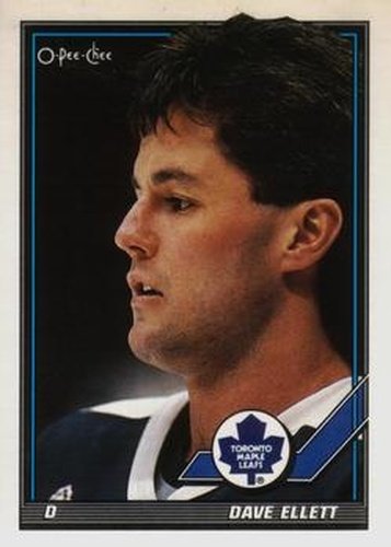 #381 Dave Ellett - Toronto Maple Leafs - 1991-92 O-Pee-Chee Hockey