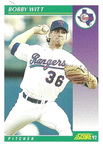 #381 Bobby Witt - Texas Rangers - 1992 Score Baseball