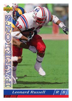 #381 Leonard Russell - New England Patriots - 1993 Upper Deck Football