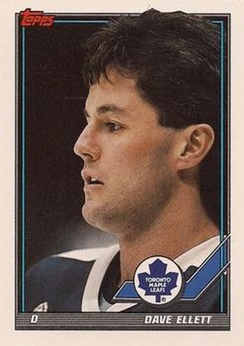 #381 Dave Ellett - Toronto Maple Leafs - 1991-92 Topps Hockey