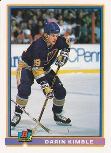#381 Darin Kimble - St. Louis Blues - 1991-92 Bowman Hockey