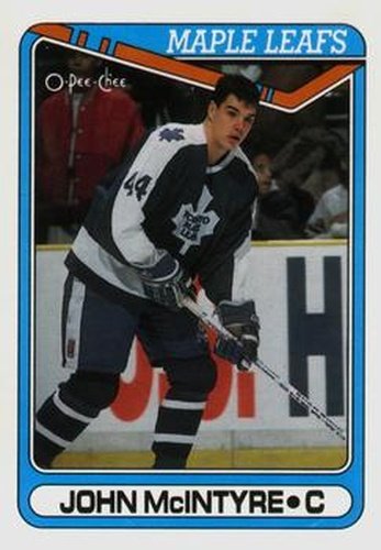 #382 John McIntyre - Toronto Maple Leafs - 1990-91 O-Pee-Chee Hockey