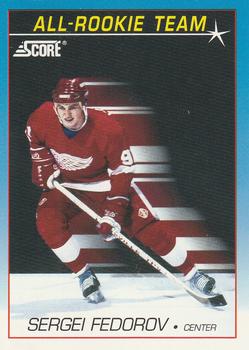 #382 Sergei Fedorov - Detroit Red Wings - 1991-92 Score Canadian Bilingual Hockey