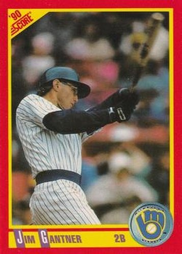 #382 Jim Gantner - Milwaukee Brewers - 1990 Score Baseball