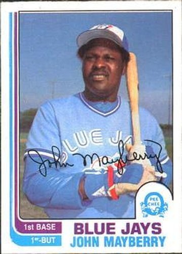#382 John Mayberry - Toronto Blue Jays - 1982 O-Pee-Chee Baseball