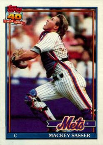 #382 Mackey Sasser - New York Mets - 1991 Topps Baseball