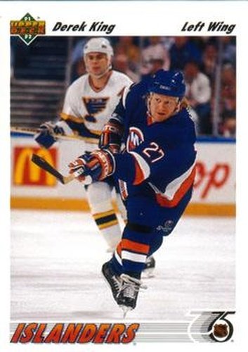 #382 Derek King - New York Islanders - 1991-92 Upper Deck Hockey