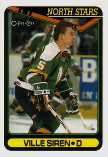 #383 Ville Siren - Minnesota North Stars - 1990-91 O-Pee-Chee Hockey