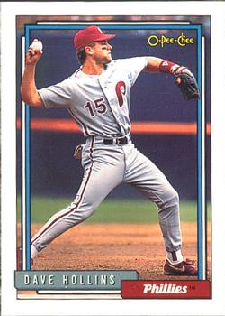 #383 Dave Hollins - Philadelphia Phillies - 1992 O-Pee-Chee Baseball