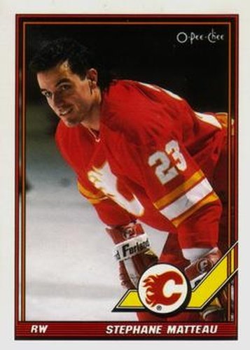 #383 Stephane Matteau - Calgary Flames - 1991-92 O-Pee-Chee Hockey