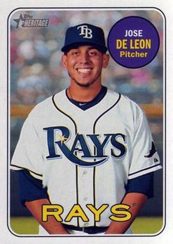 #383 Jose de Leon - Tampa Bay Rays - 2018 Topps Heritage Baseball
