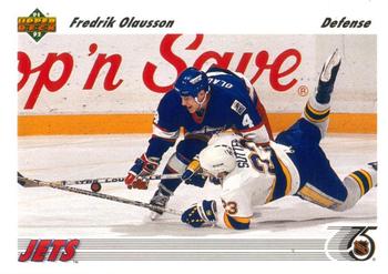#383 Fredrik Olausson - Winnipeg Jets - 1991-92 Upper Deck Hockey