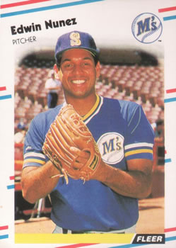 #383 Edwin Nunez - Seattle Mariners - 1988 Fleer Baseball