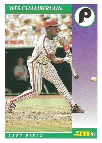 #384 Wes Chamberlain - Philadelphia Phillies - 1992 Score Baseball
