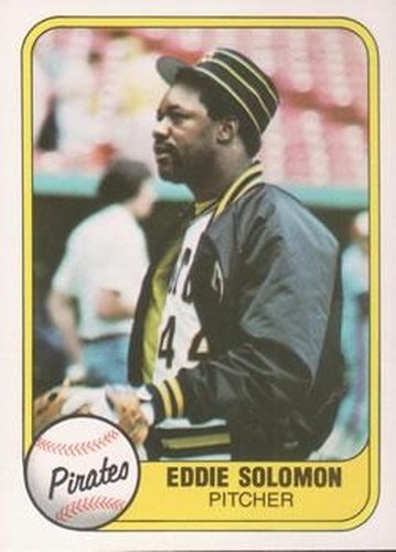 #384 Eddie Solomon - Pittsburgh Pirates - 1981 Fleer Baseball