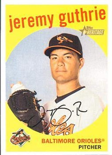 #384 Jeremy Guthrie - Baltimore Orioles - 2008 Topps Heritage Baseball