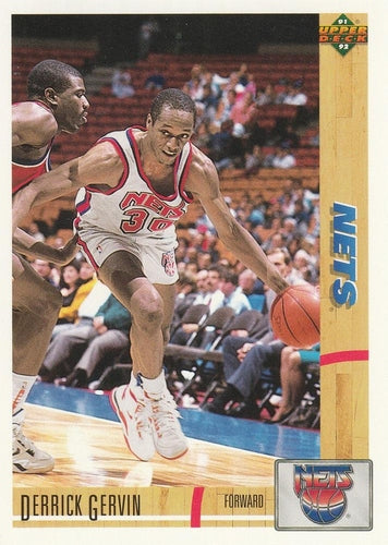 #384 Derrick Gervin - New Jersey Nets - 1991-92 Upper Deck Basketball