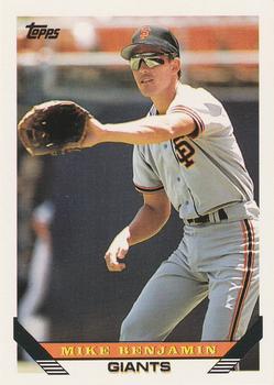 #384 Mike Benjamin - San Francisco Giants - 1993 Topps Baseball