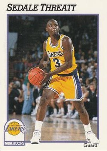 #385 Sedale Threatt - Los Angeles Lakers - 1991-92 Hoops Basketball
