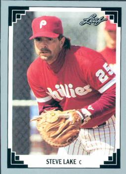 #385 Steve Lake - Philadelphia Phillies - 1991 Leaf Baseball