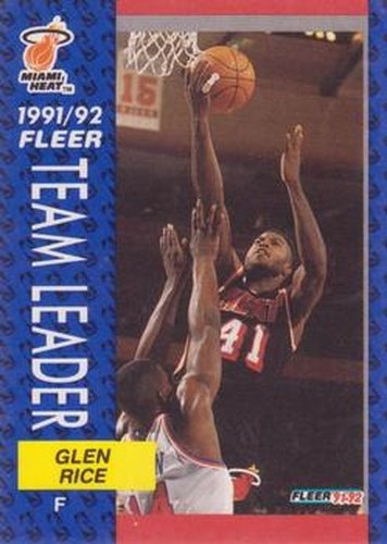 #385 Glen Rice - Miami Heat - 1991-92 Fleer Basketball