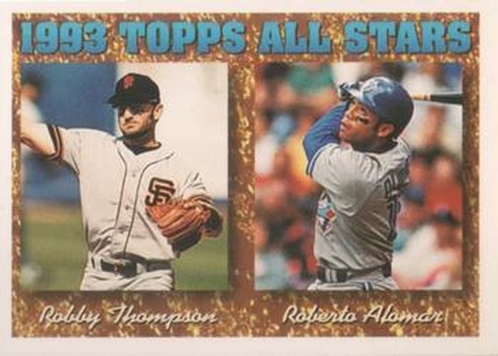#385 Robby Thompson / Roberto Alomar - San Francisco Giants / Toronto Blue Jays - 1994 Topps Baseball