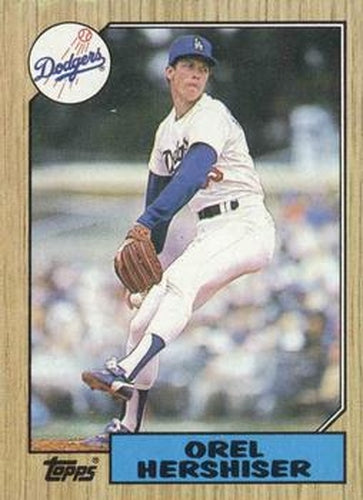 #385 Orel Hershiser - Los Angeles Dodgers - 1987 Topps Baseball