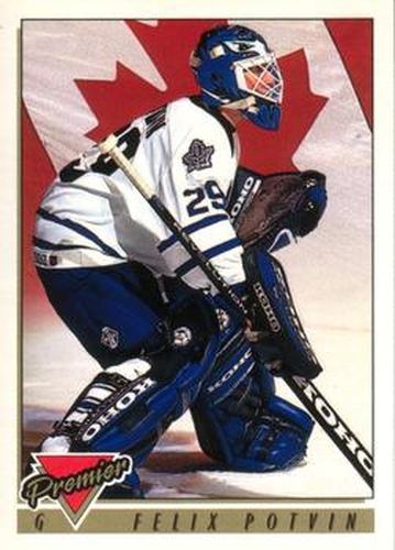 #385 Felix Potvin - Toronto Maple Leafs - 1993-94 O-Pee-Chee Premier Hockey