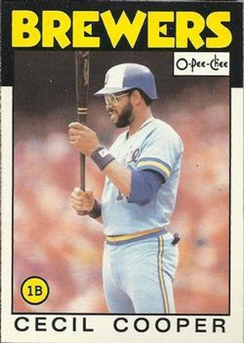 #385 Cecil Cooper - Milwaukee Brewers - 1986 O-Pee-Chee Baseball