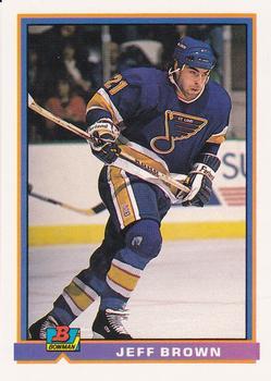 #385 Jeff Brown - St. Louis Blues - 1991-92 Bowman Hockey