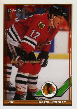 #385 Wayne Presley - Chicago Blackhawks - 1991-92 O-Pee-Chee Hockey