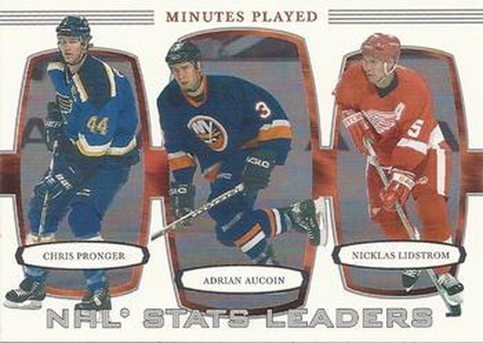#385 Adrian Aucoin / Chris Pronger / Nicklas Lidstrom - New York Islanders / St. Louis Blues / Detroit Red Wings - 2002-03 Be a Player First Edition Hockey