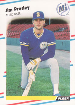 #385 Jim Presley - Seattle Mariners - 1988 Fleer Baseball