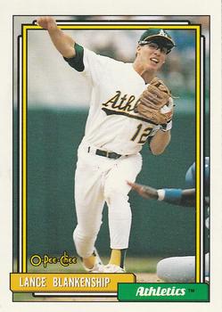 #386 Lance Blankenship - Oakland Athletics - 1992 O-Pee-Chee Baseball