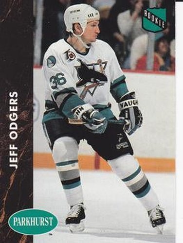 #386 Jeff Odgers - San Jose Sharks - 1991-92 Parkhurst Hockey
