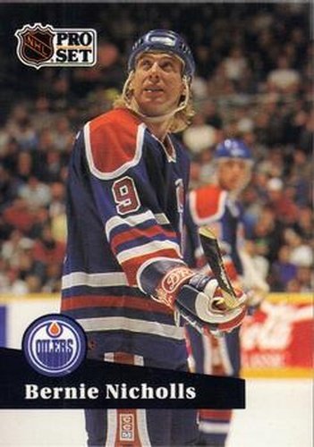 #386 Bernie Nicholls - 1991-92 Pro Set Hockey