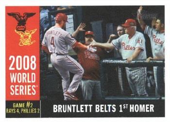 #386 Eric Bruntlett - Philadelphia Phillies - 2009 Topps Heritage Baseball