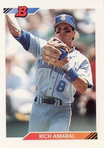 #386 Rich Amaral - Seattle Mariners - 1992 Bowman Baseball