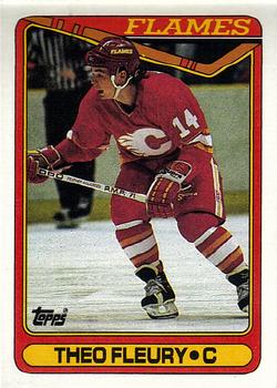 #386 Theo Fleury - Calgary Flames - 1990-91 Topps Hockey