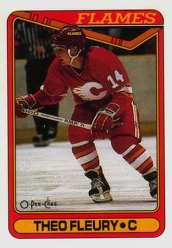 #386 Theo Fleury - Calgary Flames - 1990-91 O-Pee-Chee Hockey